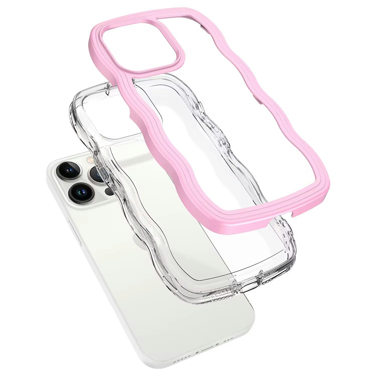 Vågformat mobilskal med extra grepp – Stötsäkert & stilrent för iPhone 7–16