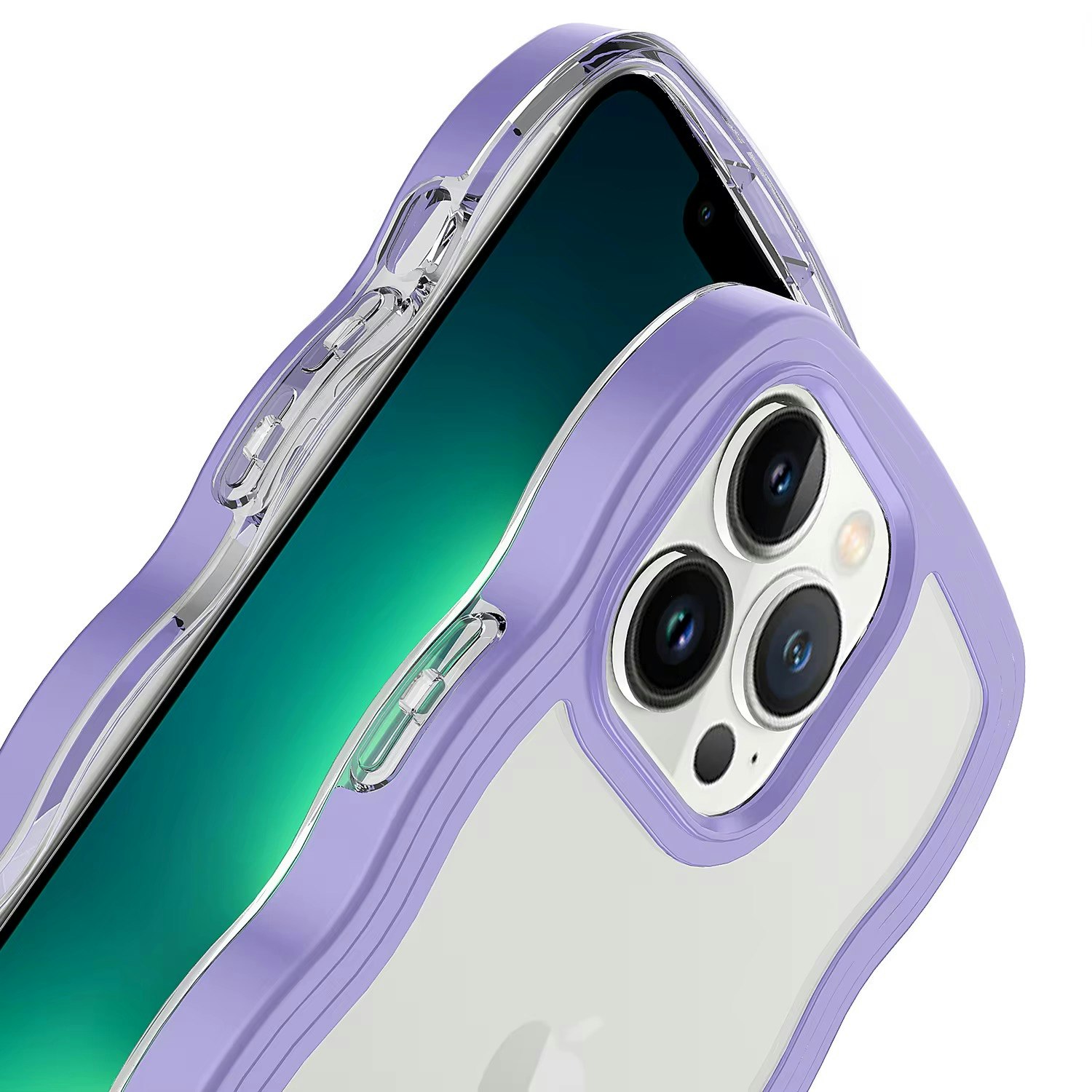 Vågformat mobilskal med extra grepp – Stötsäkert & stilrent för iPhone 7–16