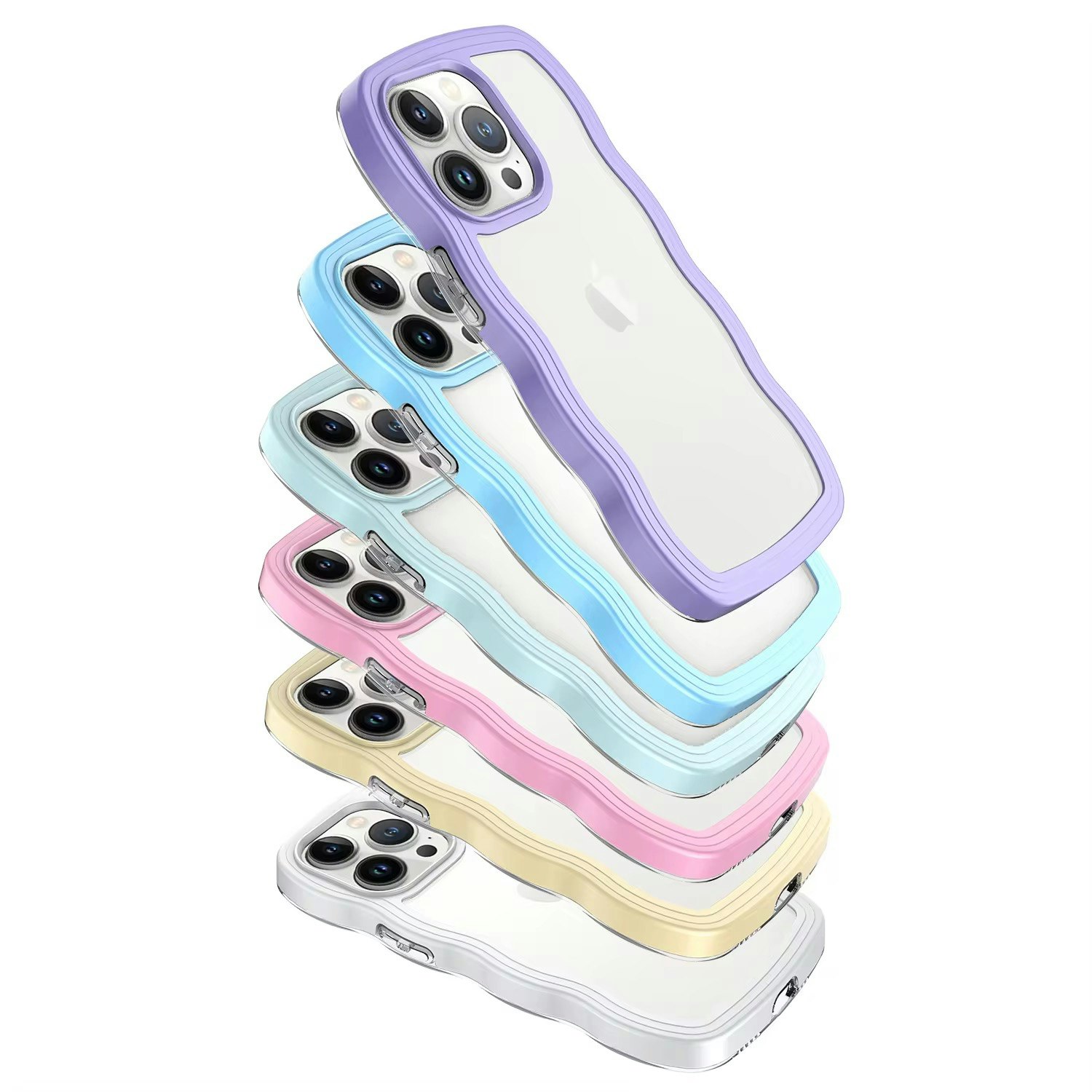 Vågformat mobilskal med extra grepp – Stötsäkert & stilrent för iPhone 7–16