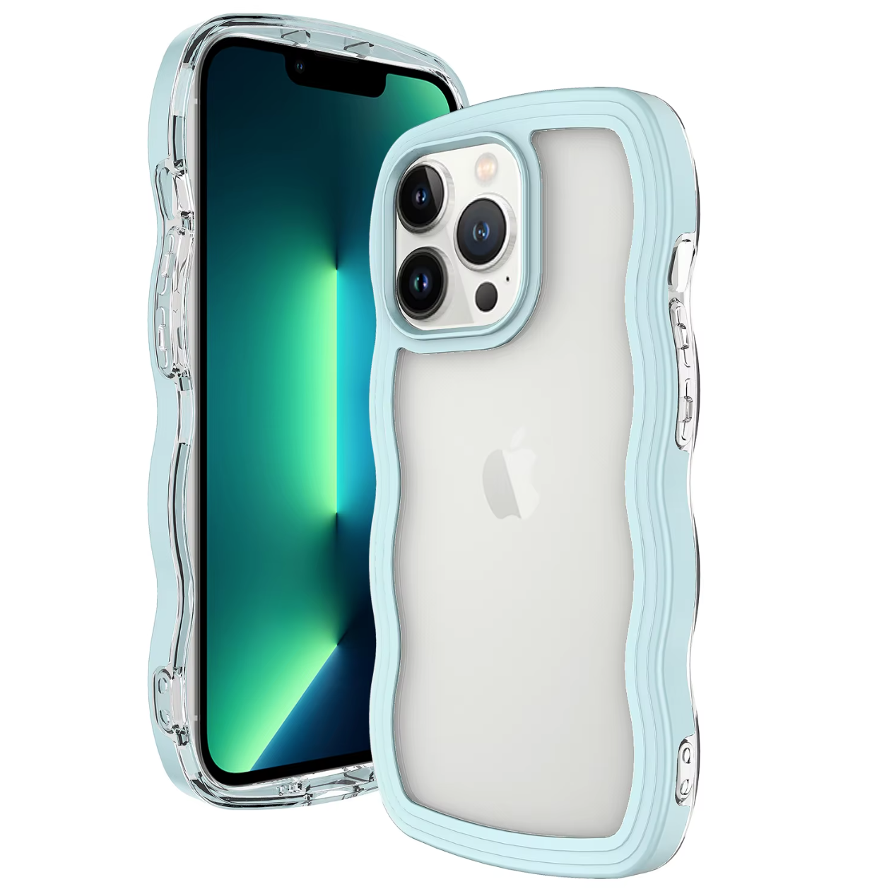 Vågformat mobilskal med extra grepp – Stötsäkert & stilrent för iPhone 7–16