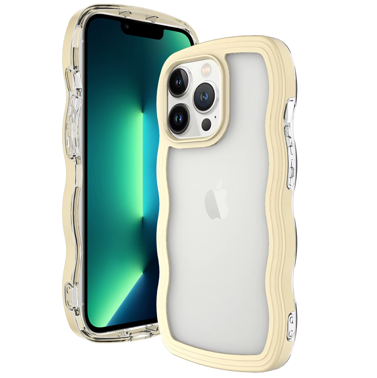 Vågformat mobilskal med extra grepp – Stötsäkert & stilrent för iPhone 7–16