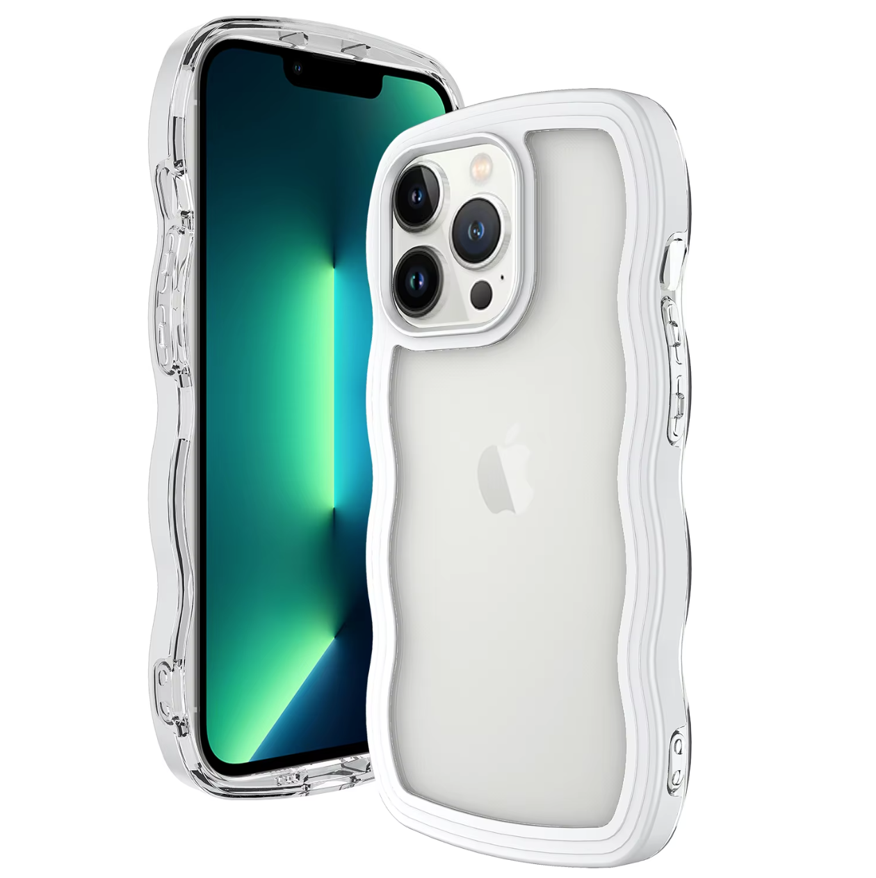 Vågformat mobilskal med extra grepp – Stötsäkert & stilrent för iPhone 7–16
