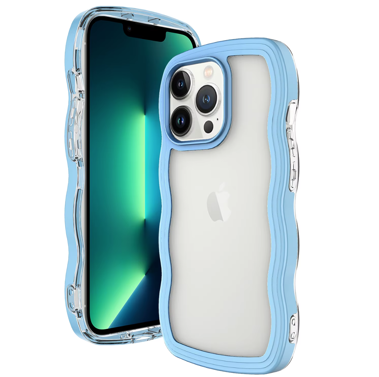 Vågformat mobilskal med extra grepp – Stötsäkert & stilrent för iPhone 7–16