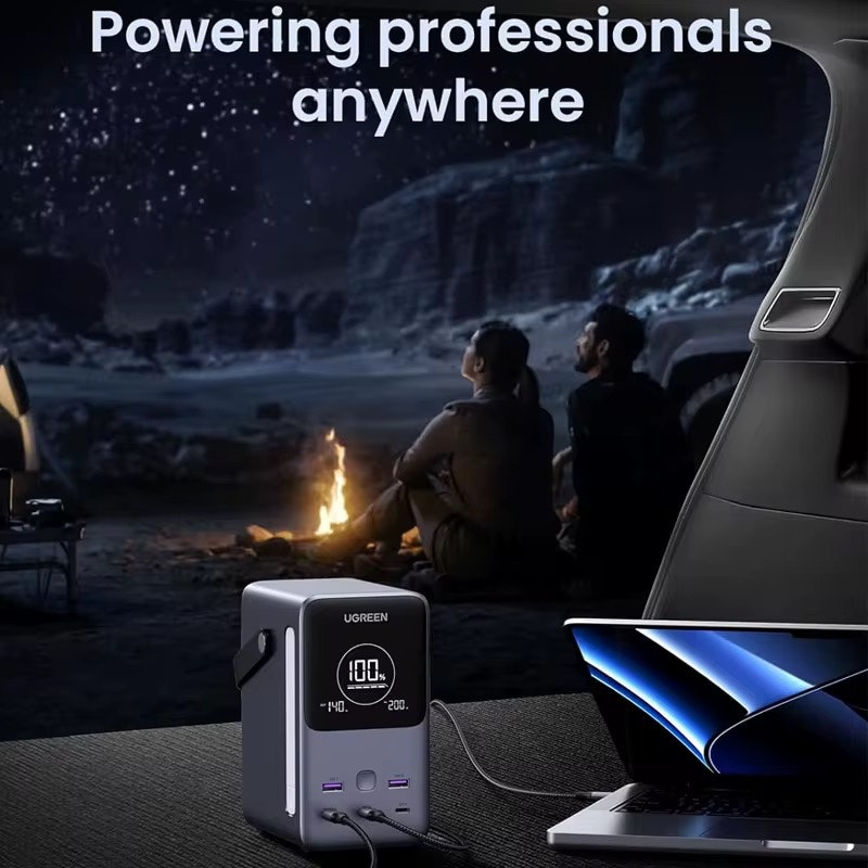 Powerbank 300W 48000mAh – Snabbladdare med LED Display & 6-i-1 USB/Type-C för Mobil, Laptop & Resa