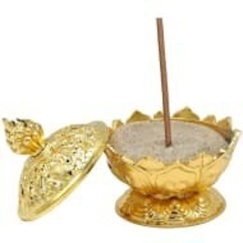 Incense holder Lotus gold colored