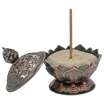 Incense holder Lotus copper colored