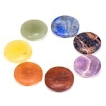 Set om 7 st Chakra stenar Runda