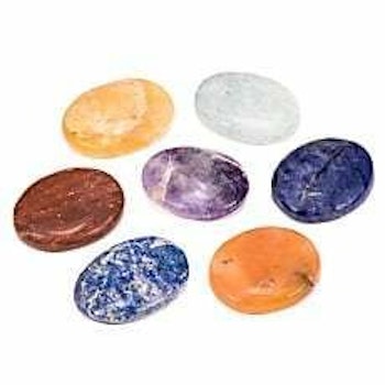 Set om 7 st Chakra stenar oval