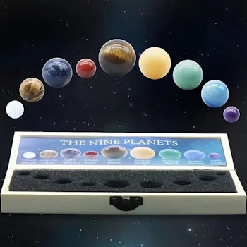 1 Set Nio Planeter Naturliga Kristallädelstenar