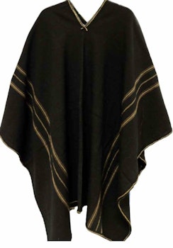 Peruansk Svart Schaman Poncho