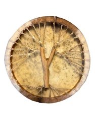 Shaman drum 50 cm Tree of Life Fur-covered