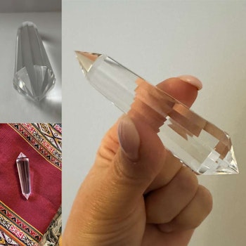 12-sidig Vogel Clear Quartz Double Terminated Extraction Healing Crystal