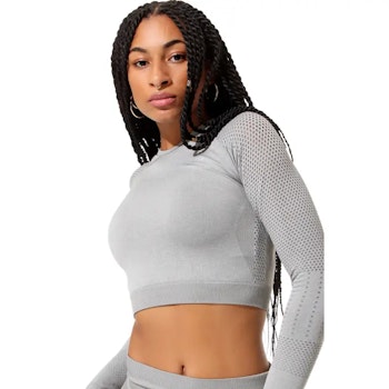 Yoga Top Light Grey Seamless