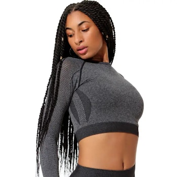 Yoga Top Dark Grey Seamless