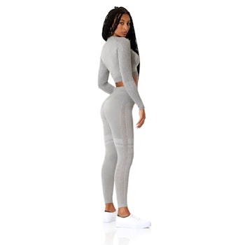 Seamless Yoga Pants High Waist Light Grey