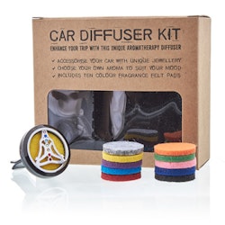 Aromspridare Set till Bil - Pewter Yoga Chakra - 30mm