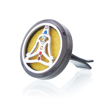 Aromspridare Set till Bil - Pewter Yoga Chakra - 30mm