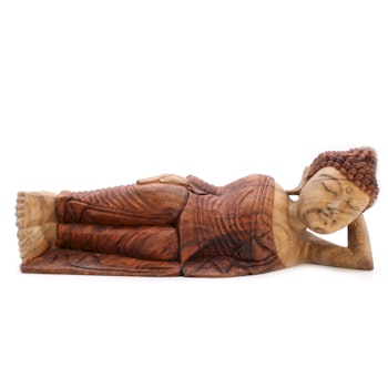 Handsnidad Buddhastaty - 50cm - Sovande