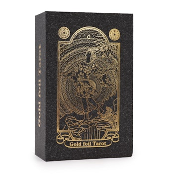 Guldfolierad Tarotset med Bok - Presentbox