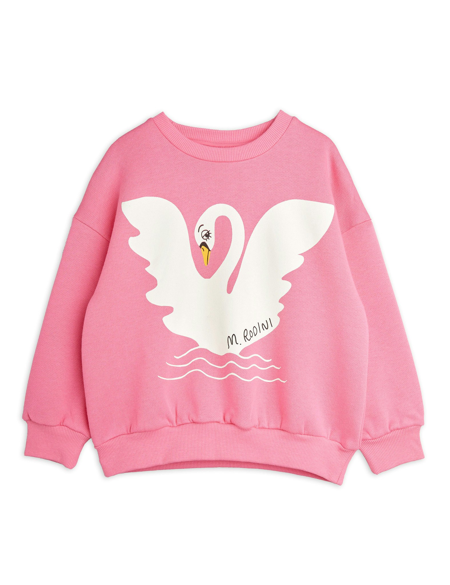 Mini Rodini Swan sp sweatshirt Rosa Chapter 2 - Urbanmini.se - Ekologiska  barnkläder