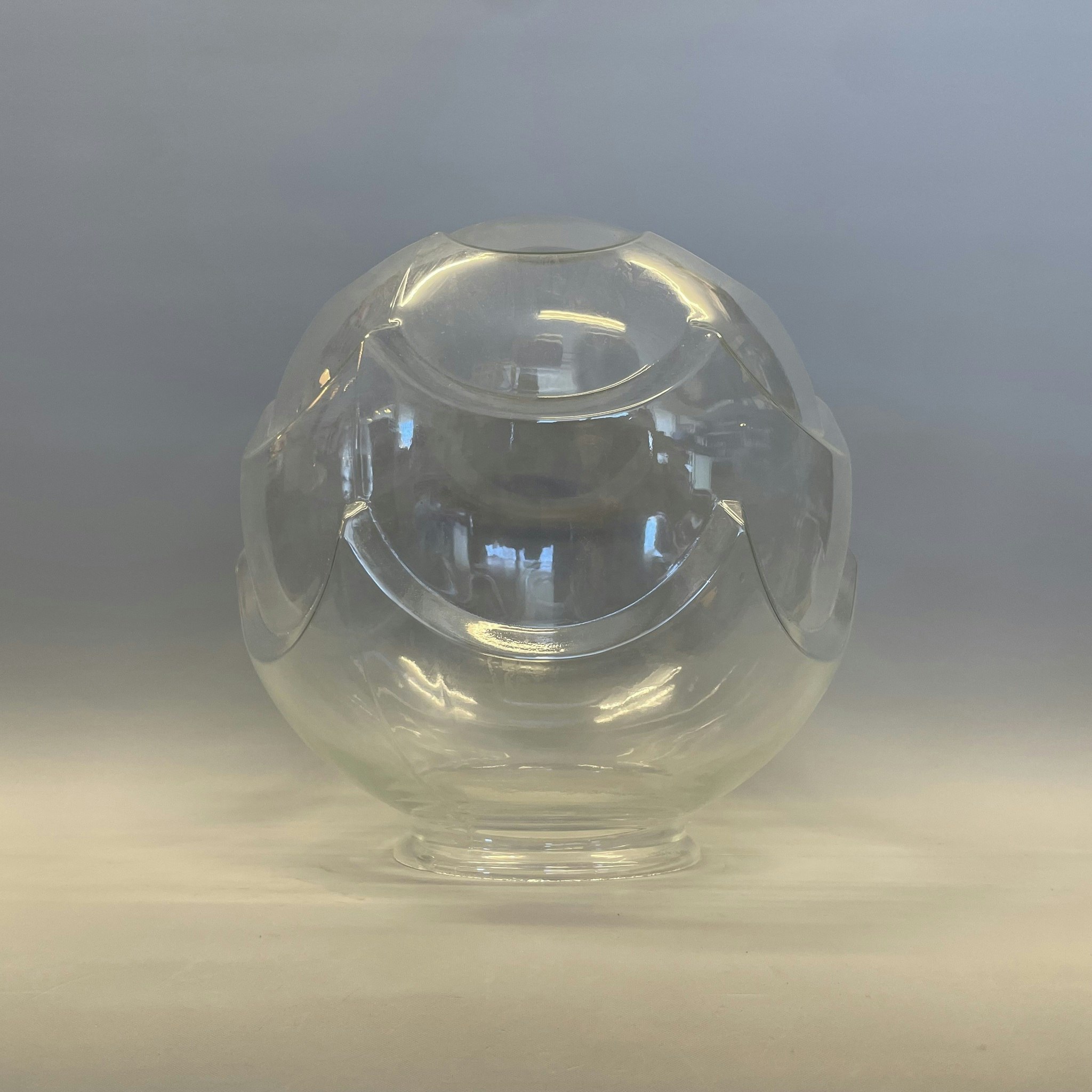 120 mm krage - Glaskupa glasklar 24 cm - Lysande Sekler - Svunna tiders  belysning
