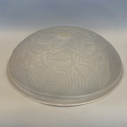 339 mm - Plafondglas frostat mönstrat med hål Ø 41 mm (äldre)