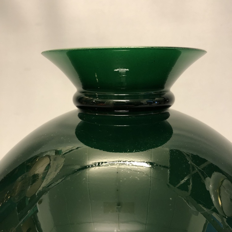 190 188 mm 19 cm lampskärm glas grön mörkgrön