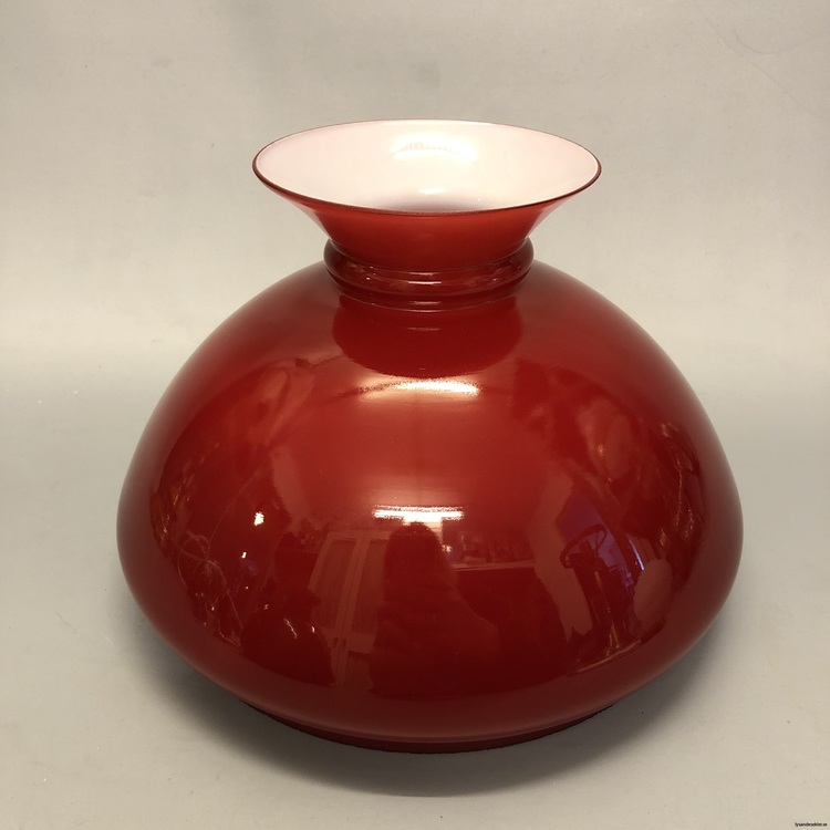 190 188 mm 19 cm lampskärm glas röd mörkröd vinröd