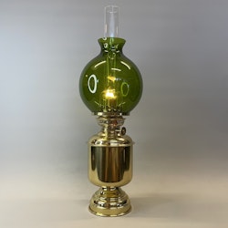 Stor holländsk mässingslampa 14''' med grön kupa