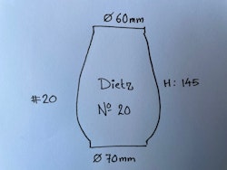 70x60x145 mm - glas till olika stormlyktor