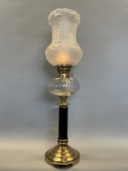 Piedestalfotogenlampa på svart fot med jugendkupa 14'''