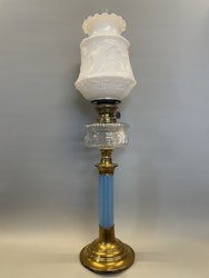 Piedestalfotogenlampa på blå fot med kupa 14'''