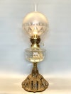Bordsfotogenlampa med vackert mönstrad klotkupa 14'''