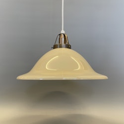Klockskärmslampa vaniljgul stor 29 cm