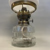 Bordsfotogenlampa i glas/mässing 14''' med skärm