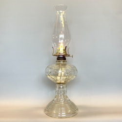 Bordsfotogenlampa helt i glas med Lotusbrännare