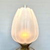 Vit piedestalfotogenlampa med kupa 14'''