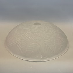 339 mm - Plafondglas frostat mönstrat med hål Ø 41 mm (äldre)
