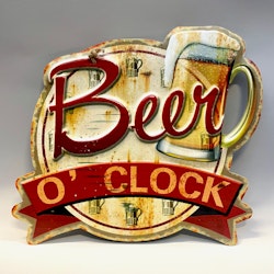 Plåtskylt: Beer o´clock