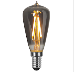 LED E14 dekorativ rökfärgad glödlampa med glasdroppe 1,6 watt