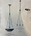 360 mm - Plafondglas marmorerat med tre hål för snörupphängning (äldre)