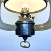 Antik takfotogenlampa i mässing 14''' för 6 ljus