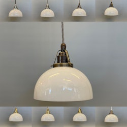 Skålformad lampa opalvit 17 cm