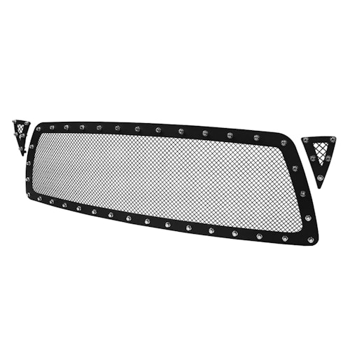 3PC GRILLE INSERT - RIVET STYLE - STEEL/BLACK - NO DRILLING, Tacoma 05-10