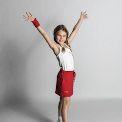 Red skirt with  pockets and integrated tights – junior size