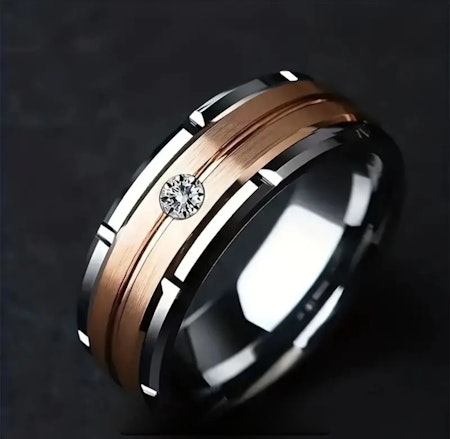 Ring rose golden strass