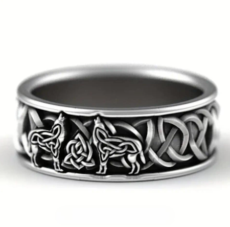 Viking ring silverpläterad