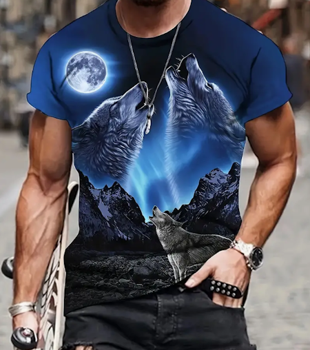 T-shirt varg blå