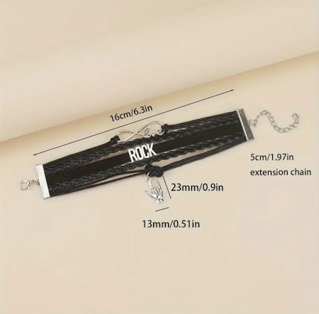 Multilagerarmband i PU-läder