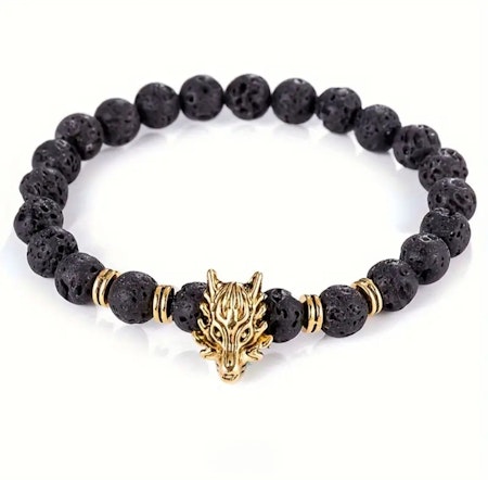Armband svart lavasten